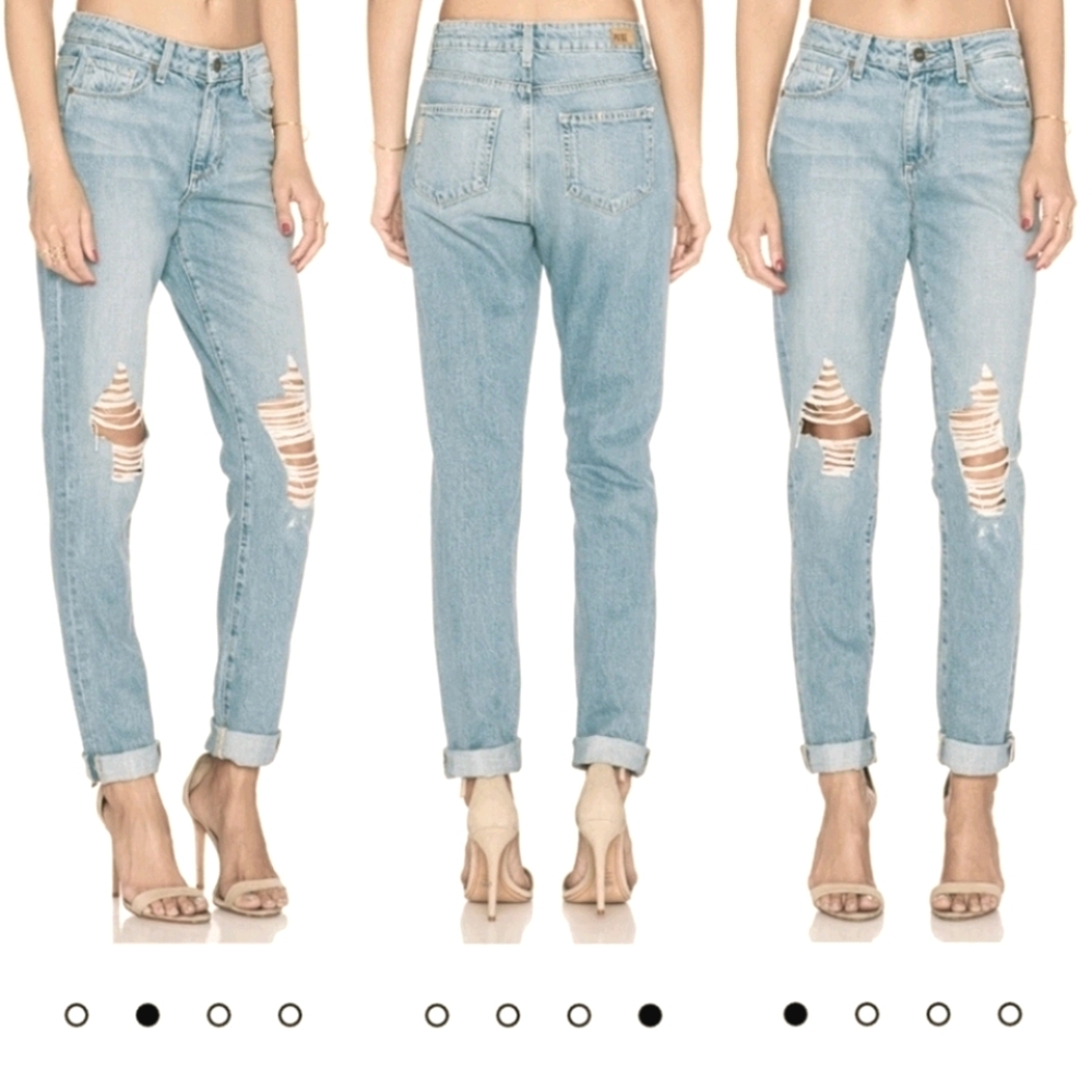 Paige Boyfriend Jeans Distressed Ripped